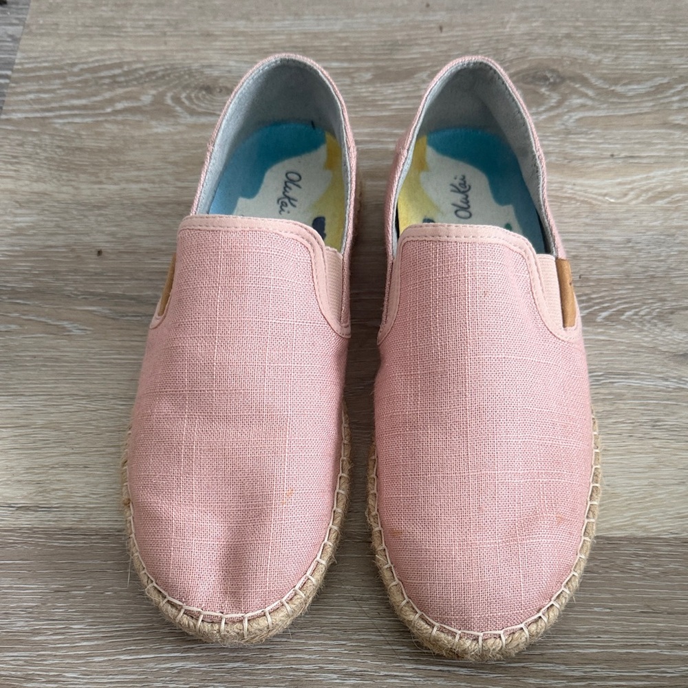 OluKai Pink Canvas Slip-On Shoes